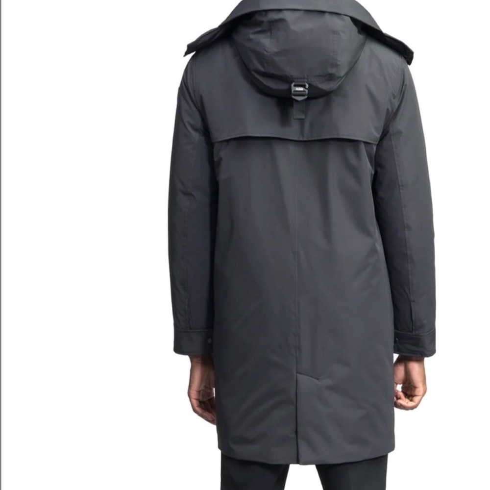 Men's Black Hooded Trench Coat